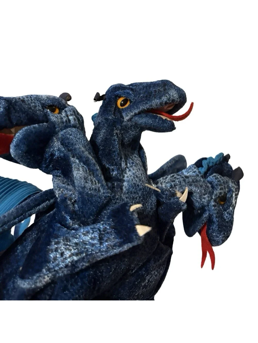 Folkmanis Blue 3-Headed  Plush Dragon Puppet 12 in